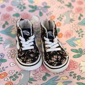 Vans Toddler Floral High-Top Sneakers - Black and White